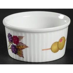 Set 4 Royal Worcester Evesham M Porcelain Ramekins Blackberry Olive England